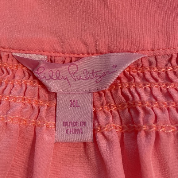 Lilly Pulitzer Elsa 100% silk blouse size XL - Picture 10 of 12